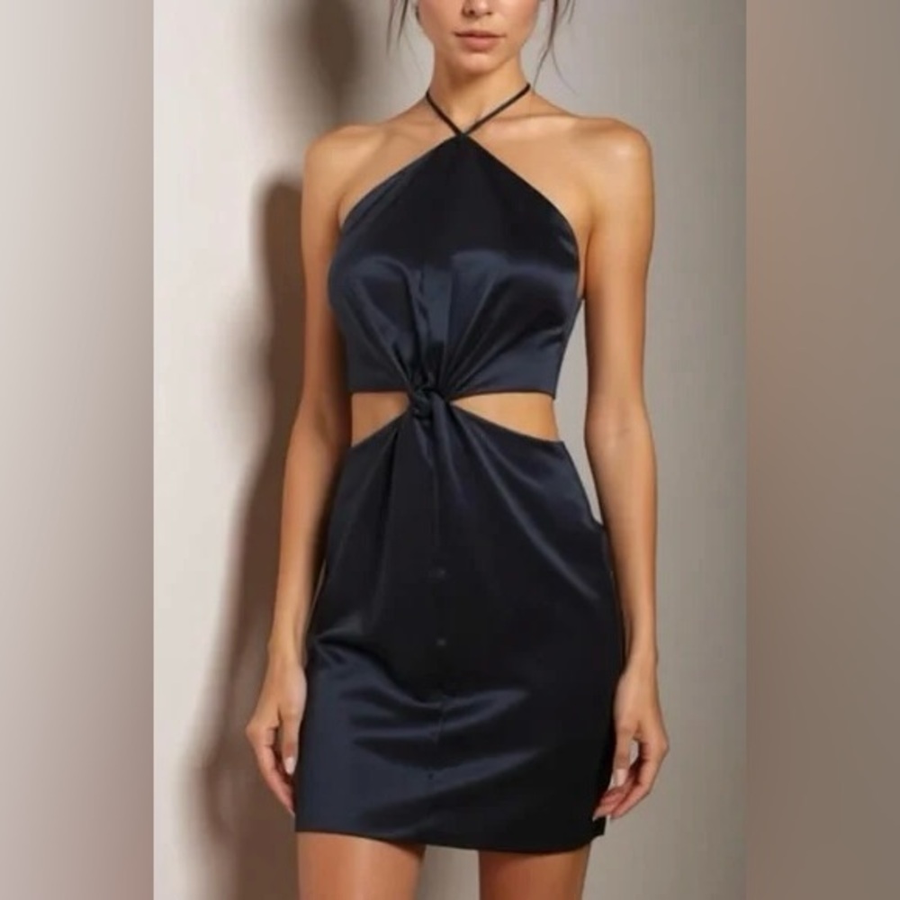 NWT Amanda Uprichard Tinsley Dress in Ink - 100% Silk - Midnight Blue Dress XS